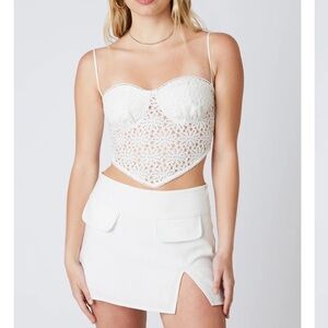 Cotton Candy White Lace Top Size Medium